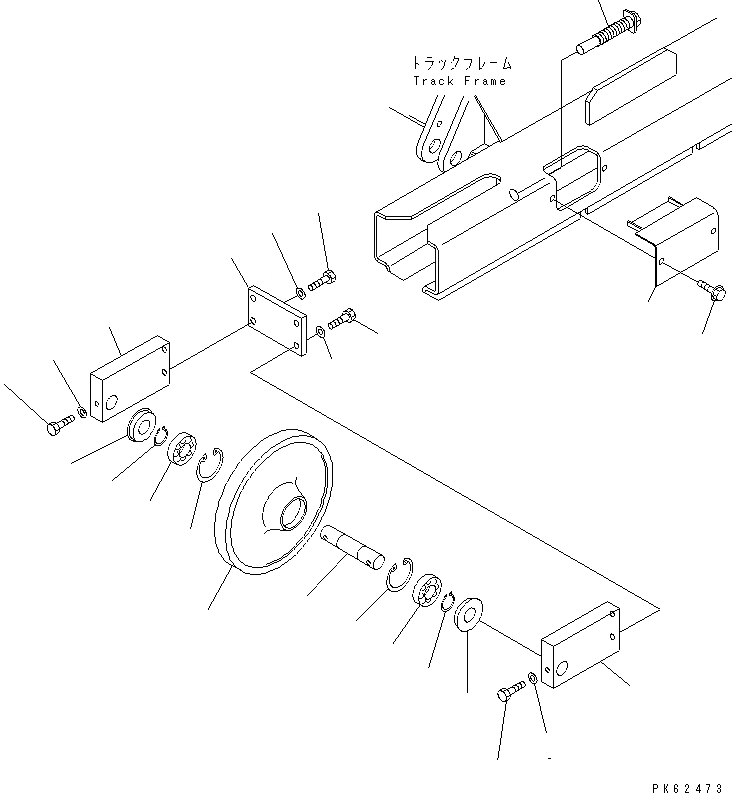 Схема запчастей Komatsu PC03-2-A - ПЕРЕДН. ЛЕНИВЕЦ ХОДОВАЯ
