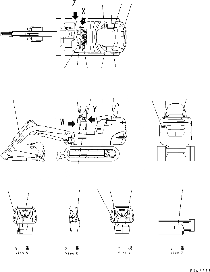Схема запчастей Komatsu PC03-2-A - МАРКИРОВКА (ДЛЯ DIESEL СПЕЦ-Я.) МАРКИРОВКА