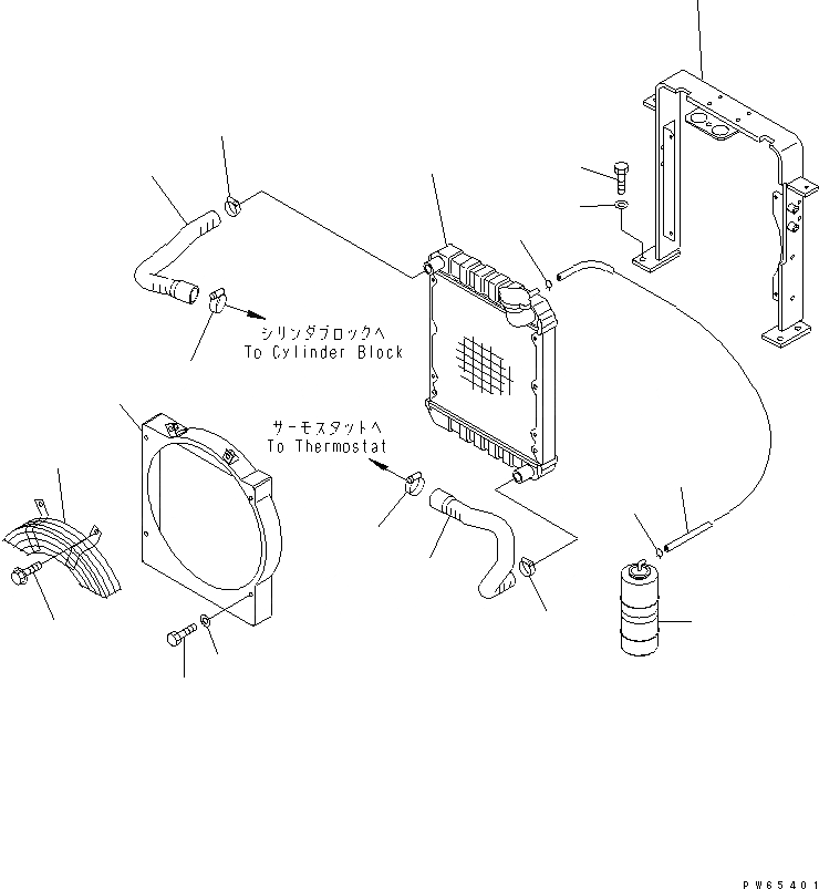 Схема запчастей Komatsu PC03-2 - ОХЛАЖД-Е (РАДИАТОР И ТРУБЫ) СИСТЕМА ОХЛАЖДЕНИЯ
