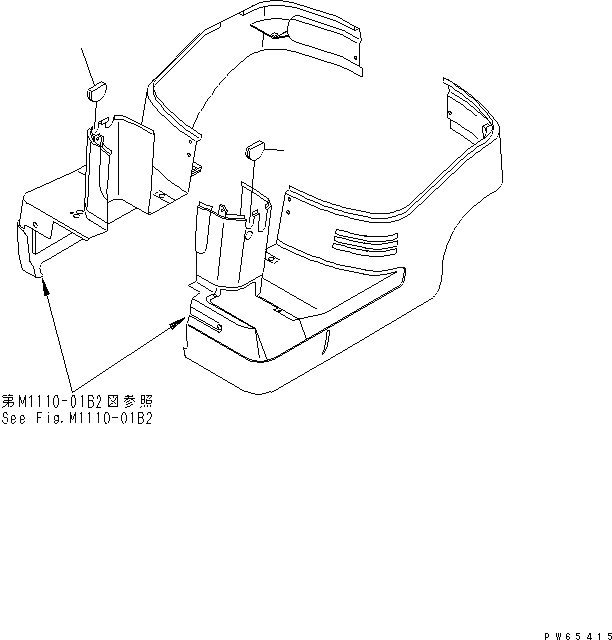 Схема запчастей Komatsu PC03-2 - ПОРУЧНИ(БЕЗ НАВЕС) КАБИНА ОПЕРАТОРА И СИСТЕМА УПРАВЛЕНИЯ