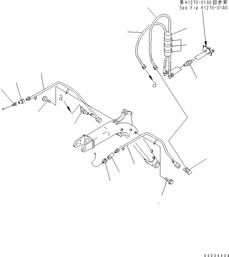 Схема запчастей Komatsu PC03-2 - НАВЕСН. ОБОРУД ГИДРАВЛ УПРАВЛ-Е ЛИНИЯ (ДЛЯ МОЛОТА РУКОЯТЬ СПЕЦ-Я.) РАБОЧЕЕ ОБОРУДОВАНИЕ