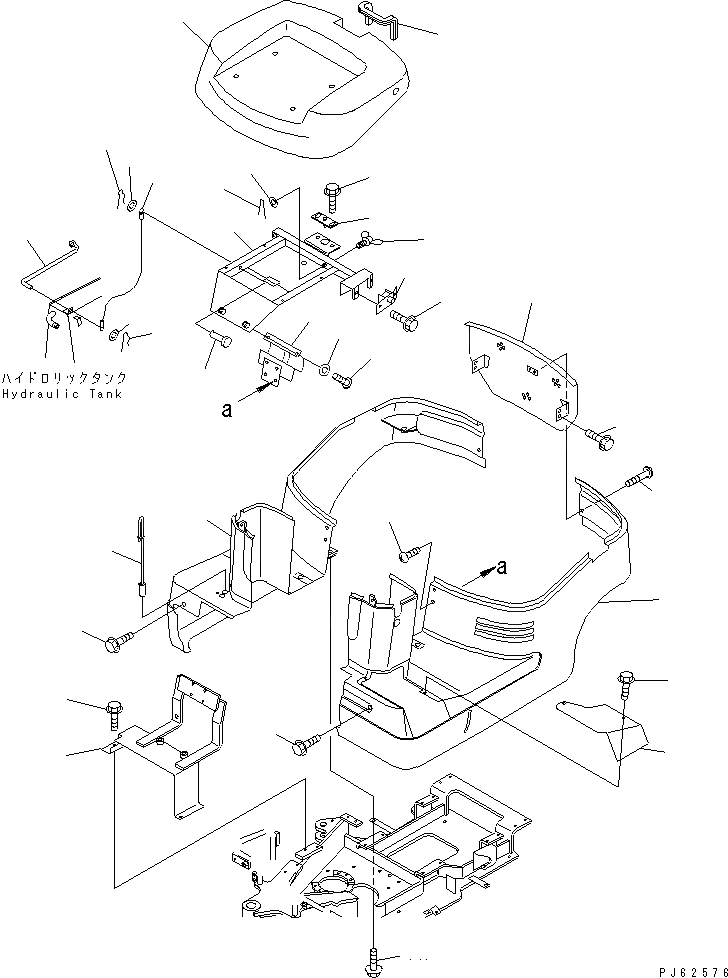 Схема запчастей Komatsu PC03-2 - КАПОТ (С НАВЕСОМ) ЧАСТИ КОРПУСА