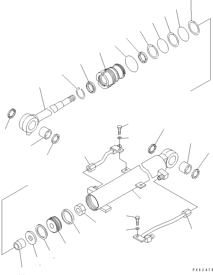Схема запчастей Komatsu PC03-2 - ЦИЛИНДР СТРЕЛЫ РАБОЧЕЕ ОБОРУДОВАНИЕ