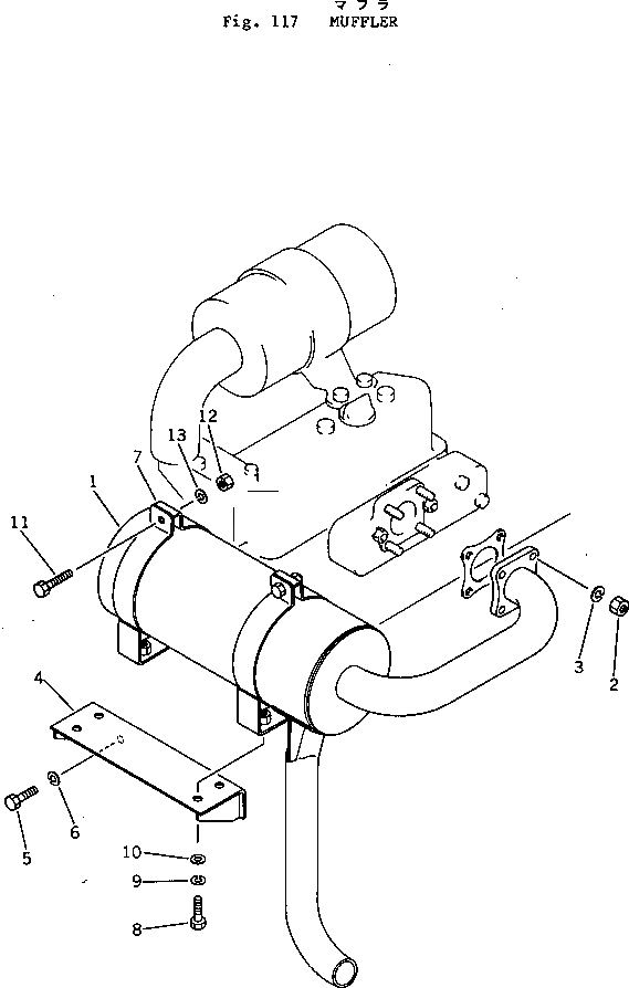 Схема запчастей Komatsu PC05-1 - ГЛУШИТЕЛЬ КОМПОНЕНТЫ ДВИГАТЕЛЯ И ЭЛЕКТРИКА