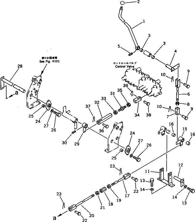 Схема запчастей Komatsu PC05-6 - УПРАВЛЕНИЕ ПОВОРОТОМ СТРЕЛЫ РЫЧАГ(№-) СИСТЕМА УПРАВЛЕНИЯ И ОСНОВНАЯ РАМА