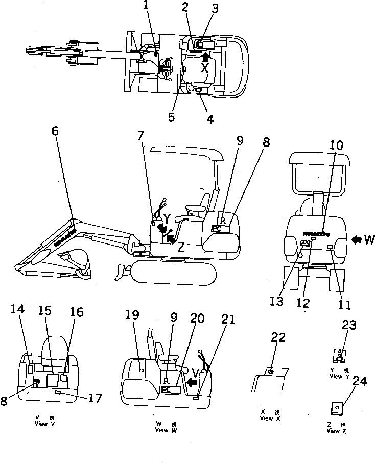 Схема запчастей Komatsu PC05-7 - МАРКИРОВКА (-WAY QUICK SHIFTER) (ЯПОН.)(№7-) ЧАСТИ BOOK