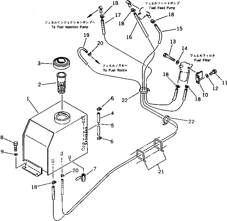 Схема запчастей Komatsu PC07-1 - ТОПЛ. БАК И ТОПЛИВОПРОВОД(№-) КОМПОНЕНТЫ ДВИГАТЕЛЯ И ЭЛЕКТРИКА