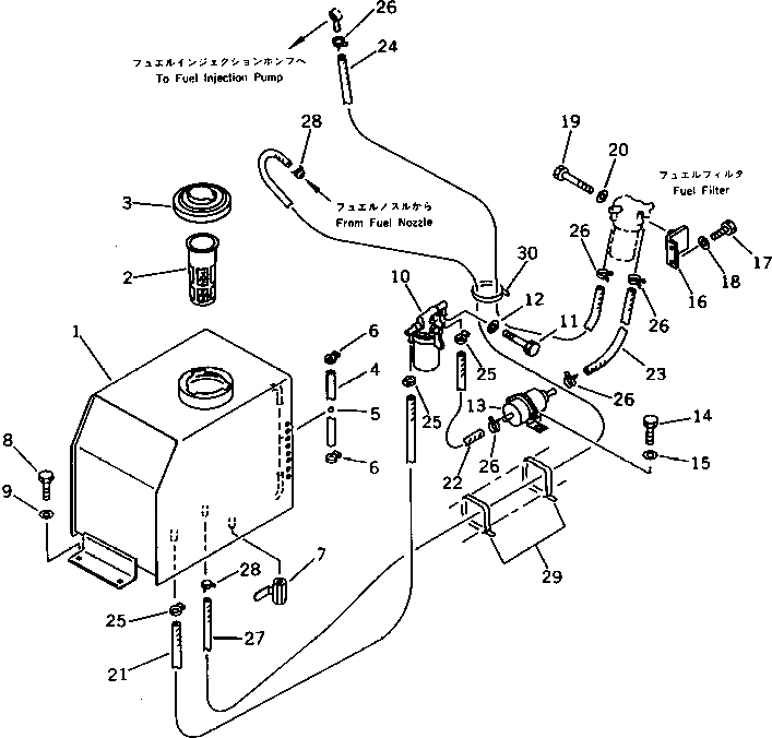 Схема запчастей Komatsu PC07-1 - ТОПЛ. БАК И ТОПЛИВОПРОВОД(№-) КОМПОНЕНТЫ ДВИГАТЕЛЯ И ЭЛЕКТРИКА