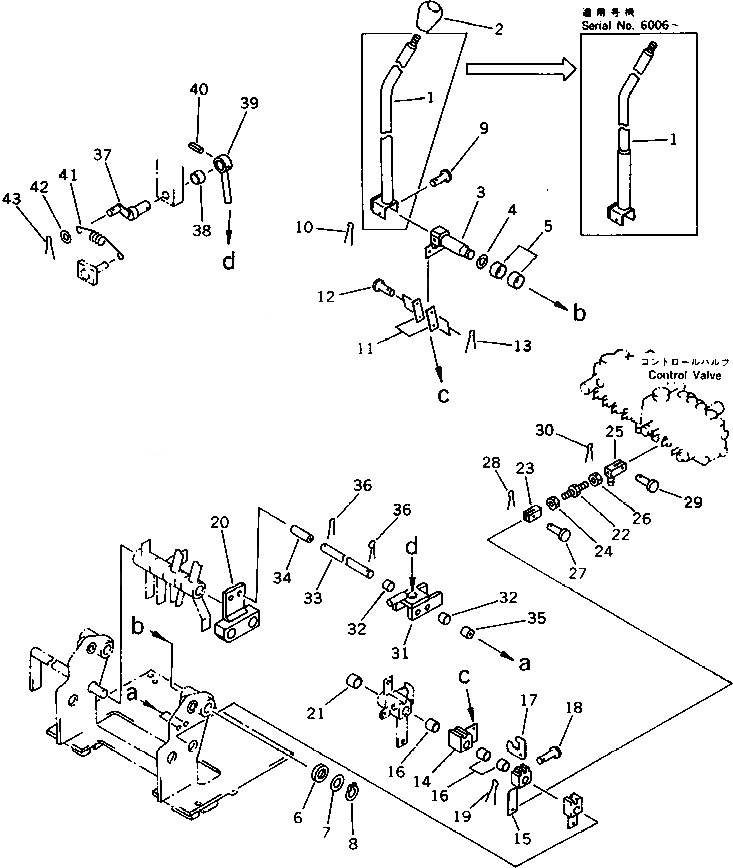 Схема запчастей Komatsu PC07-1 - РЫЧАГ УПРАВЛЕНИЯ ПОВОРОТОМ(№-) СИСТЕМА УПРАВЛЕНИЯ И ОСНОВНАЯ РАМА