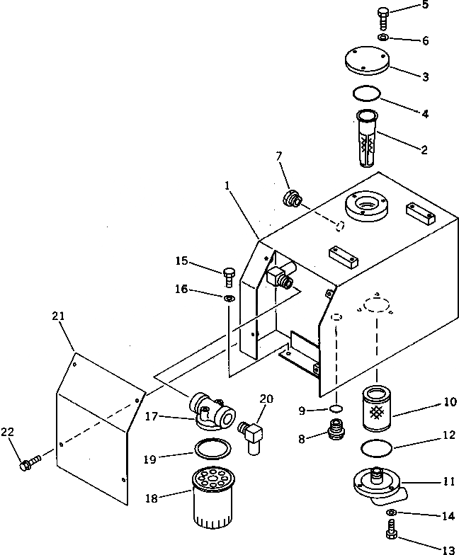 Схема запчастей Komatsu PC07-1 - ГИДР. БАК. УПРАВЛ-Е РАБОЧИМ ОБОРУДОВАНИЕМ