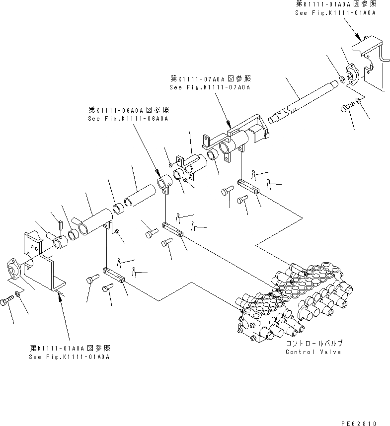 Схема запчастей Komatsu PC07-2 - КОНТРОЛЬ ХОДА МЕХАНИЗМ(№-) КАБИНА ОПЕРАТОРА И СИСТЕМА УПРАВЛЕНИЯ
