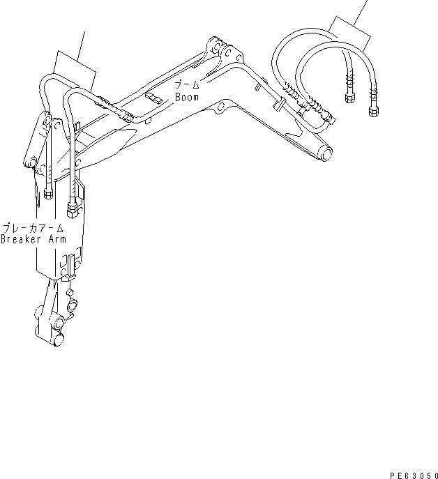 Схема запчастей Komatsu PC07-2 - ШЛАНГИ РАБОЧ. ОБОРУД-Я (ДЛЯ МОЛОТА РУКОЯТЬ)(№-) ЧАСТИ BOOK