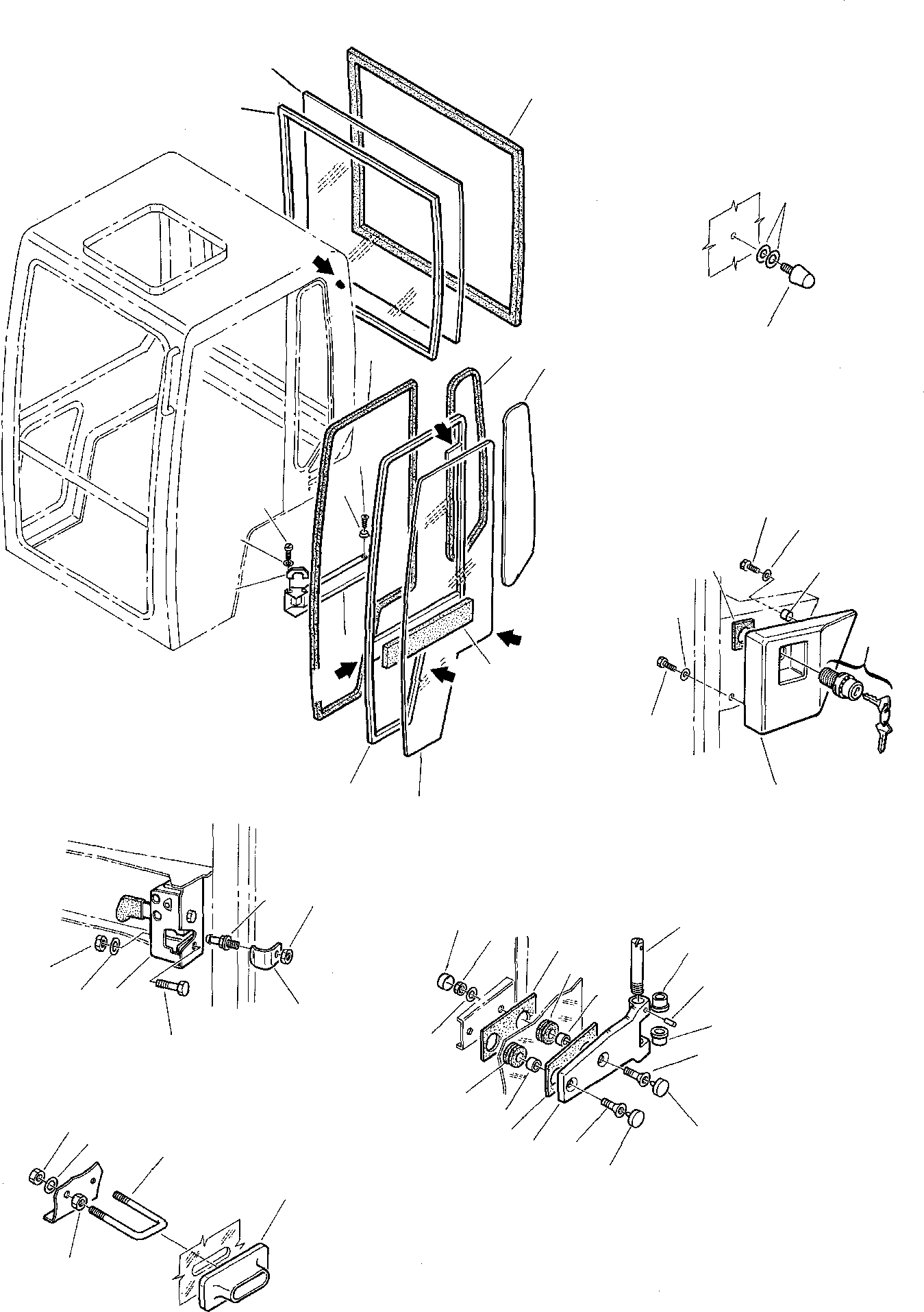 Схема запчастей Komatsu PC07-2 - КАБИНА (ЋRD ЧАСТИ КОРПУСА И КАБИНА