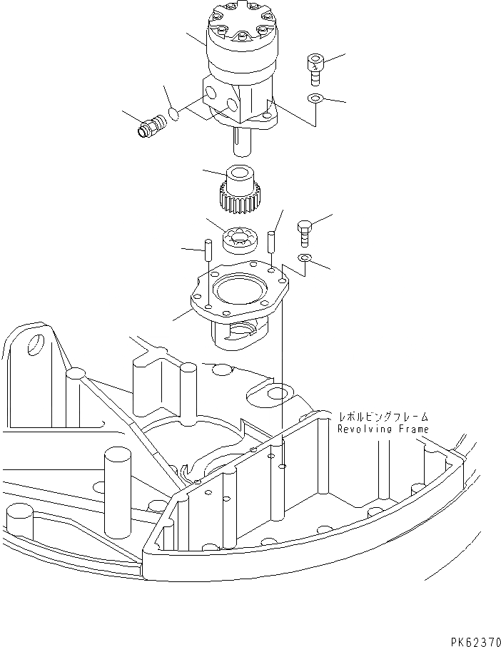 Схема запчастей Komatsu PC08UU-1-A - МЕХАНИЗМ ПОВОРОТА И МОТОР (КРЕПЛЕНИЕ) ПОВОРОТН. КРУГ И КОМПОНЕНТЫ