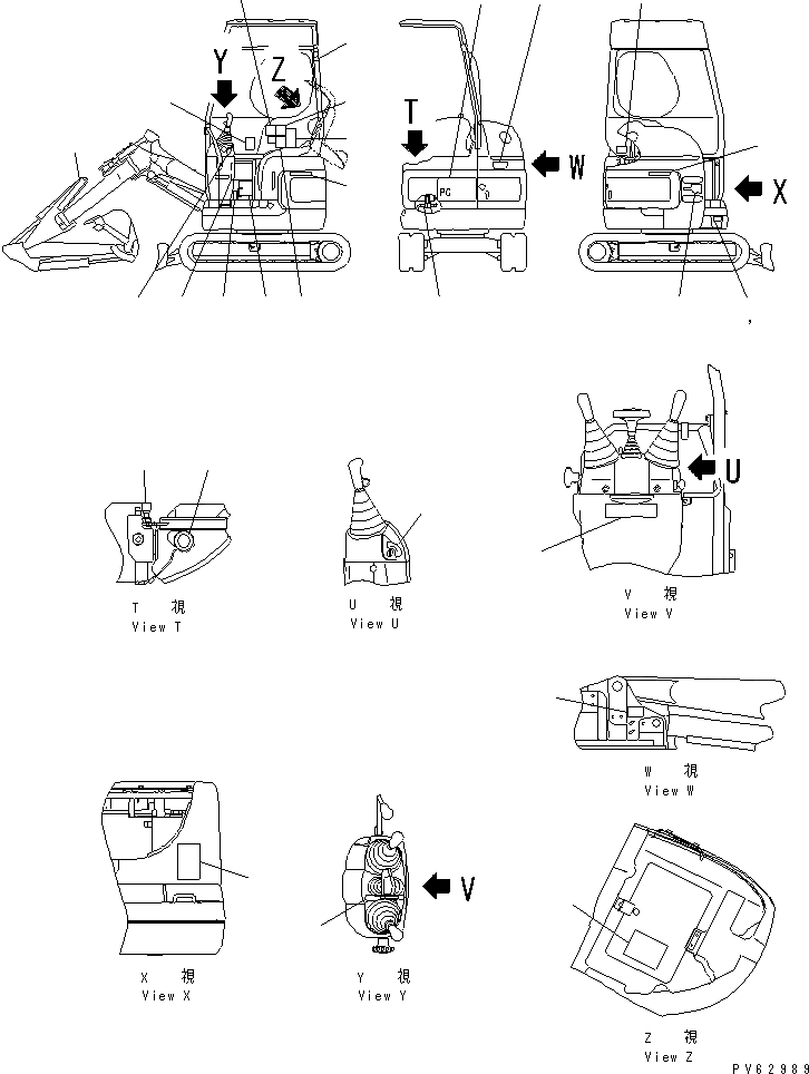 Схема запчастей Komatsu PC08UU-1-A - МАРКИРОВКА (ЯПОН.) МАРКИРОВКА