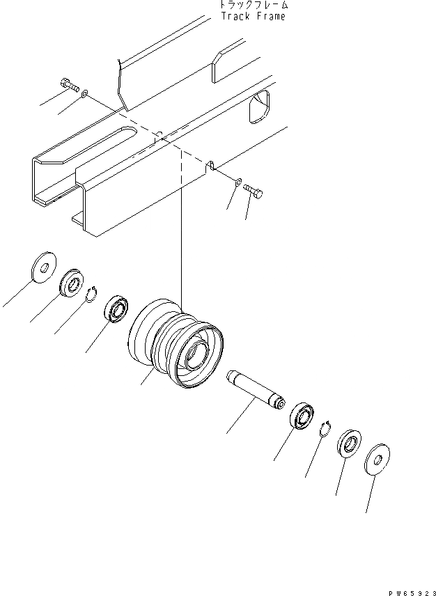 Схема запчастей Komatsu PC09-1 - ОПОРНЫЙ КАТОК ХОДОВАЯ