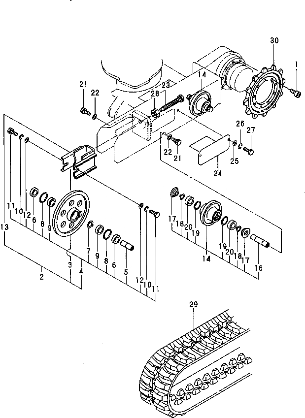 Схема запчастей Komatsu PC09FR-1 - ОПОРНЫЙ КАТОК¤ЗВЕЗДОЧКА¤ПРУЖИНА¤ПЕРЕДН. ЛЕНИВЕЦ И ГУСЕНИЦЫ ПОВОРОТН.¤ КОНЕЧНАЯ ПЕРЕДАЧА И ХОДОВАЯ