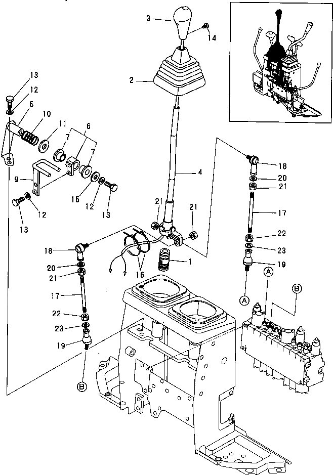 Схема запчастей Komatsu PC09FR-1 - УПРАВЛ-Е ОБОРУД-Е (СТРЕЛА И КОВШ) СИСТЕМА УПРАВЛЕНИЯ