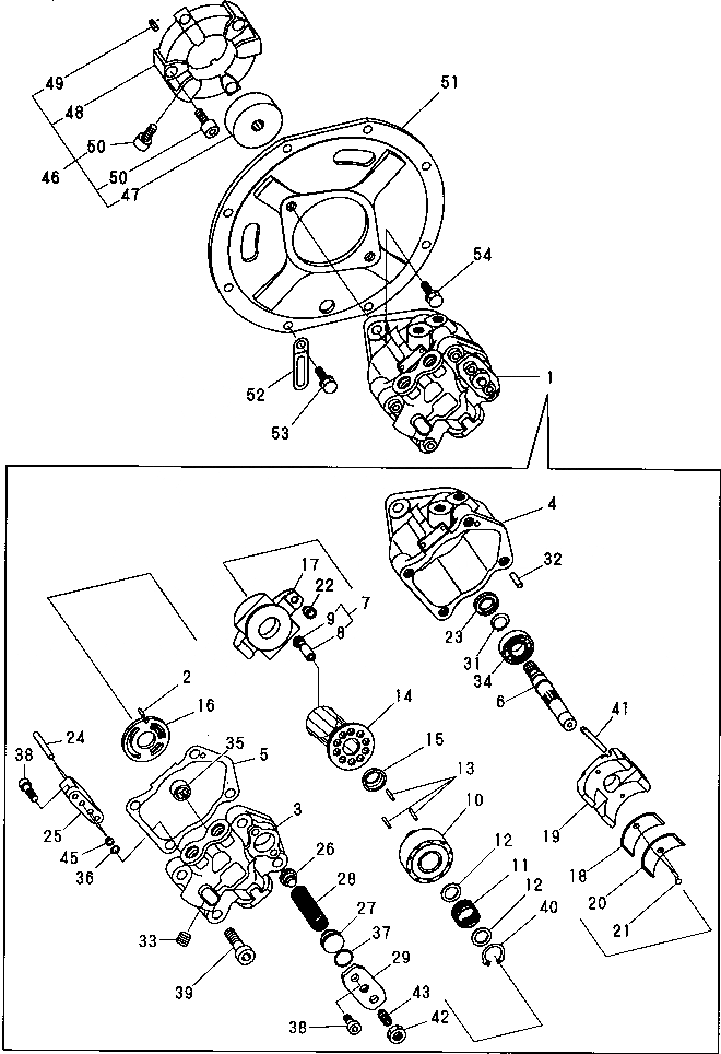 Схема запчастей Komatsu PC09FR-1 - ГИДР. НАСОС. И СОЕД-Е УПРАВЛ-Е РАБОЧИМ ОБОРУДОВАНИЕМ