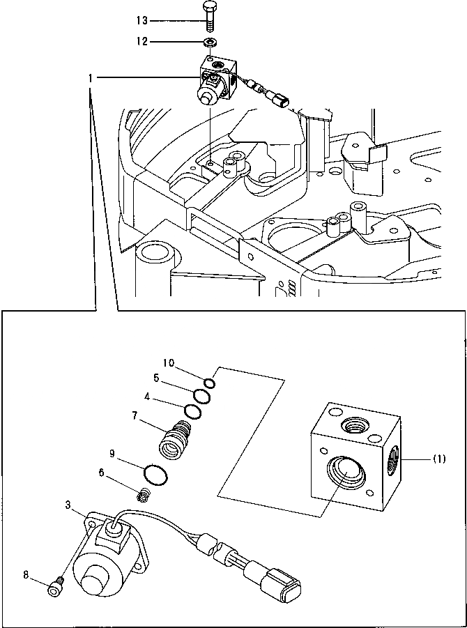 Схема запчастей Komatsu PC09FR-1 - НИЗ.-ВЫС. КЛАПАН УПРАВЛ-Е РАБОЧИМ ОБОРУДОВАНИЕМ