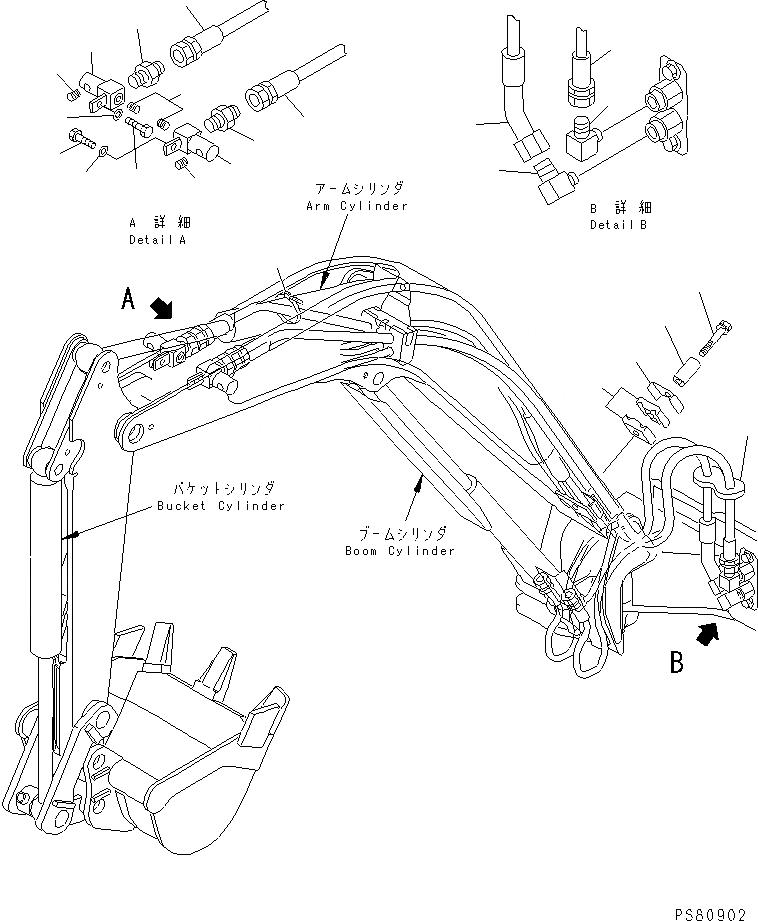Схема запчастей Komatsu PC09FR-1 - ГИДРОЛИНИЯ (КОРПУС ПОВОРОТА СТРЕЛЫ - РУКОЯТЬ END) (ДЛЯ МЕХ-М ОТБОРА МОЩН-ТИ) УПРАВЛ-Е РАБОЧИМ ОБОРУДОВАНИЕМ