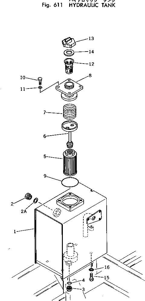 Схема запчастей Komatsu PC10-1 - ГИДР. БАК. ГИДРАВЛИКА