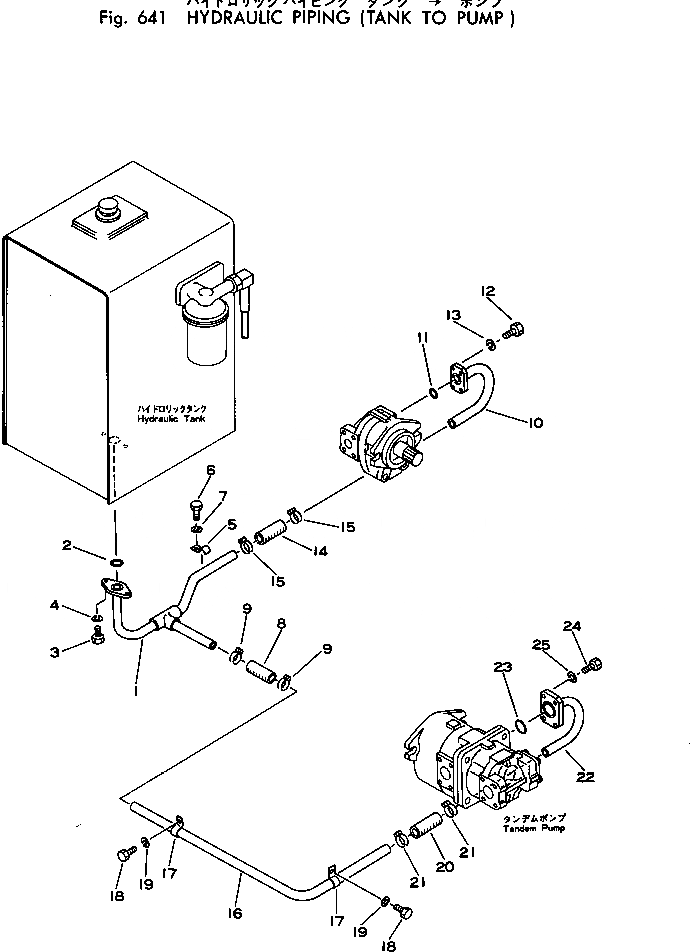 Схема запчастей Komatsu PC10-1 - ГИДРОЛИНИЯ (ИЗ БАКА В НАСОС) ГИДРАВЛИКА