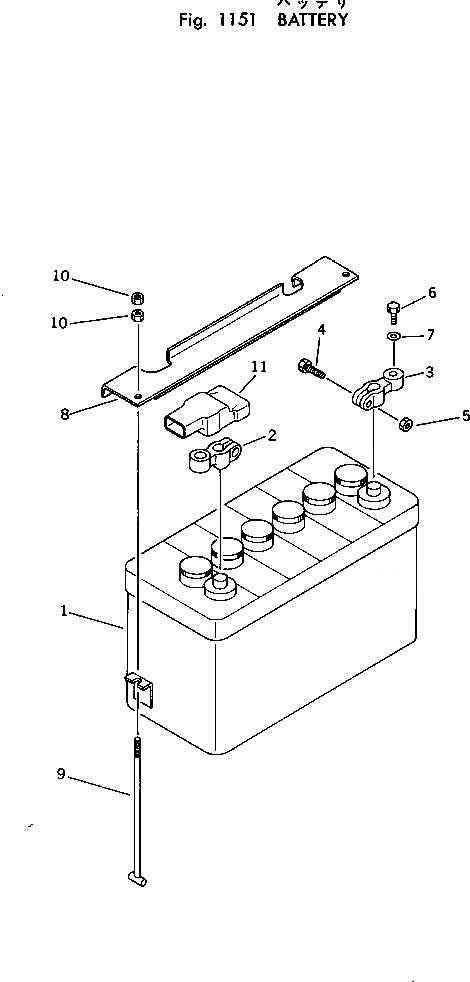 Схема запчастей Komatsu PC10-2 - АККУМУЛЯТОР КОМПОНЕНТЫ ДВИГАТЕЛЯ И ЭЛЕКТРИКА