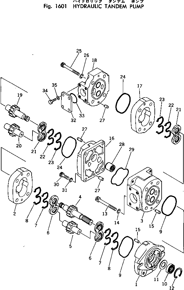 Схема запчастей Komatsu PC10-2 - ГИДРАВЛ СДВОЕНН. НАСОС ГИДРАВЛИКА