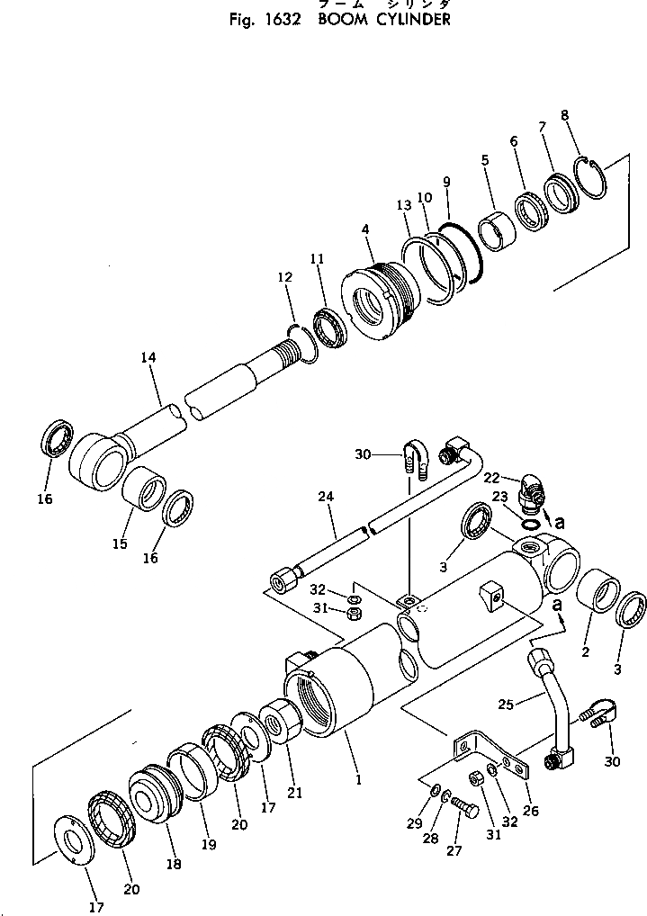 Схема запчастей Komatsu PC10-2 - ЦИЛИНДР СТРЕЛЫ ГИДРАВЛИКА