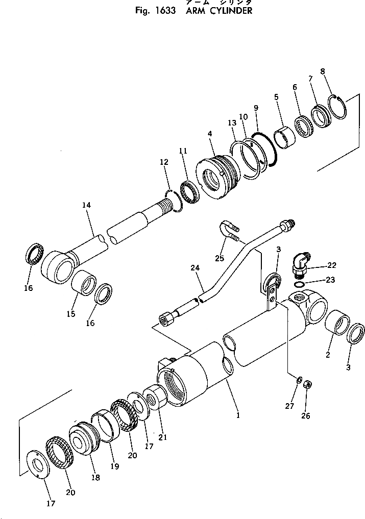 Схема запчастей Komatsu PC10-2 - ЦИЛИНДР РУКОЯТИ ГИДРАВЛИКА
