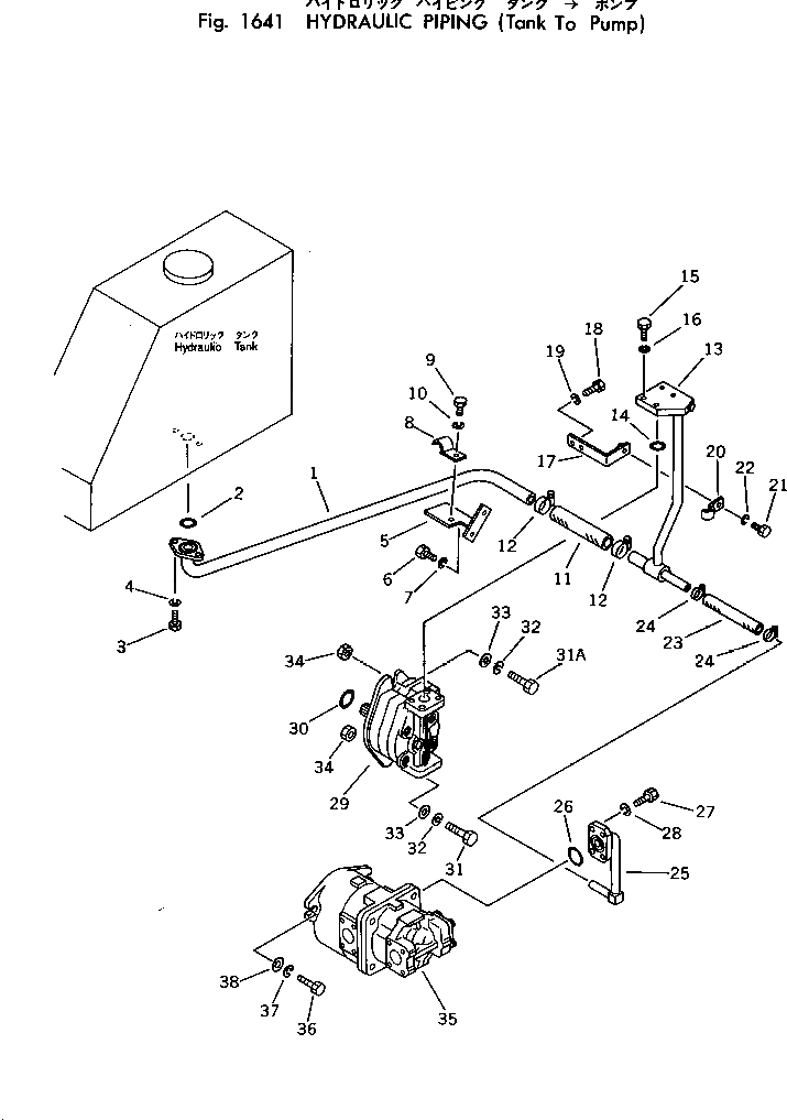 Схема запчастей Komatsu PC10-2 - ГИДРОЛИНИЯ (ИЗ БАКА В НАСОС) ГИДРАВЛИКА