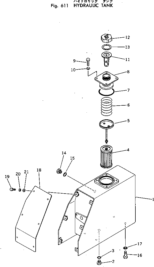 Схема запчастей Komatsu PC10-3 - ГИДР. БАК. ГИДРАВЛИКА