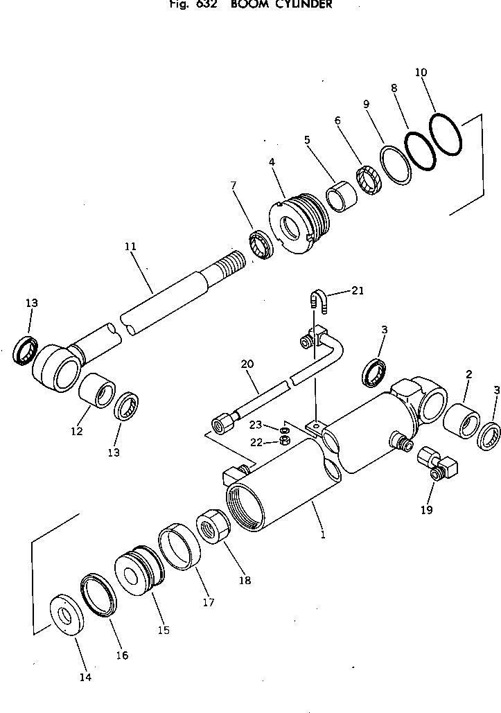 Схема запчастей Komatsu PC10-3 - ЦИЛИНДР СТРЕЛЫ ГИДРАВЛИКА