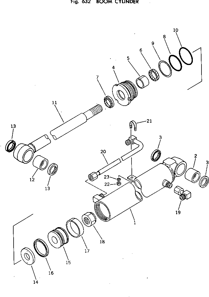 Схема запчастей Komatsu PC10-3 - ЦИЛИНДР СТРЕЛЫ ГИДРАВЛИКА