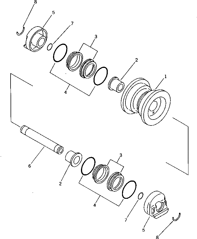 Схема запчастей Komatsu PC10-6 - ОПОРНЫЙ КАТОК(№-) ХОДОВАЯ