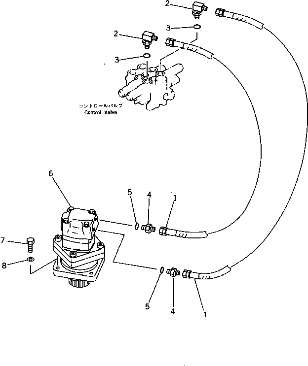 Схема запчастей Komatsu PC10-6 - ГИДРОЛИНИЯ (МОТОР ПОВОРОТА ЛИНИЯ) УПРАВЛ-Е РАБОЧИМ ОБОРУДОВАНИЕМ