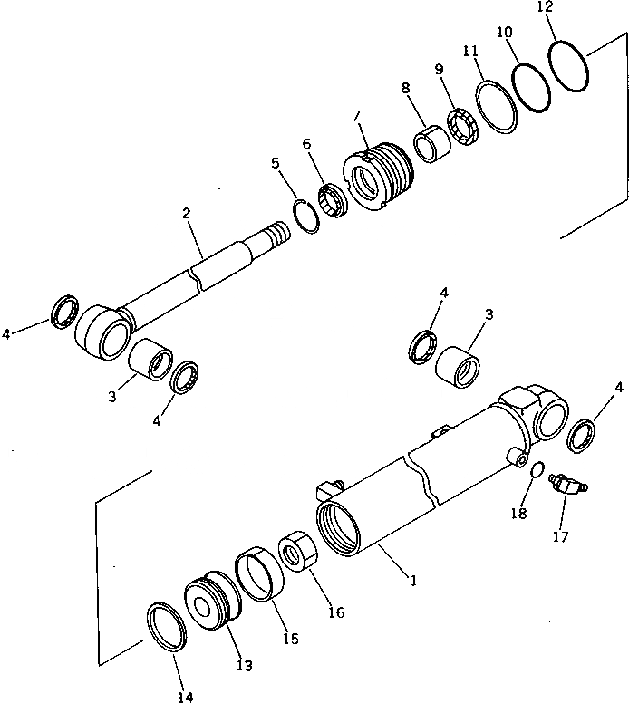 Схема запчастей Komatsu PC10-6 - ЦИЛИНДР РУКОЯТИ РАБОЧЕЕ ОБОРУДОВАНИЕ
