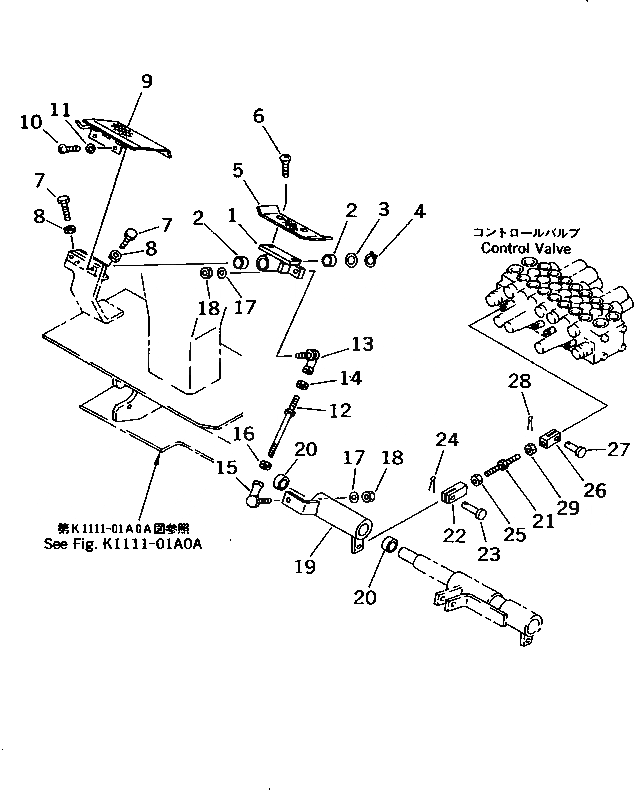 Схема запчастей Komatsu PC10-7 - ПОВОРОТ СТРЕЛЫ ПЕДАЛЬ И МЕХАНИЗМ(№7777-) КАБИНА ОПЕРАТОРА И СИСТЕМА УПРАВЛЕНИЯ