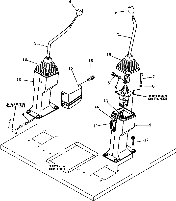 Схема запчастей Komatsu PC100-5C - РЫЧАГ УПРАВЛЕНИЯ РАБОЧИМ ОБОРУДОВАНИЕМ СИСТЕМА УПРАВЛЕНИЯ И ОСНОВНАЯ РАМА