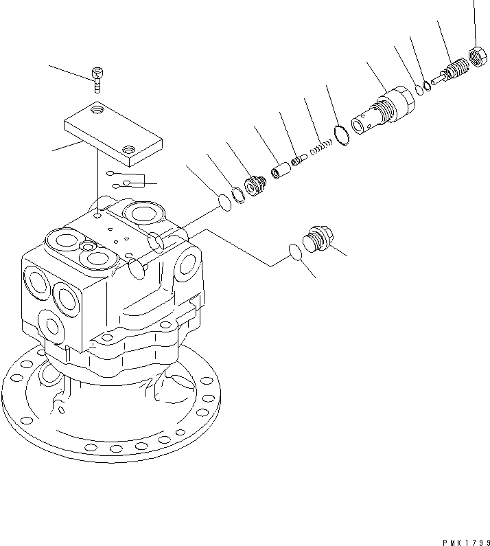 Схема запчастей Komatsu PC100-6Z - МОТОР ПОВОРОТА (/)(№8-8) ОСНОВН. КОМПОНЕНТЫ И РЕМКОМПЛЕКТЫ