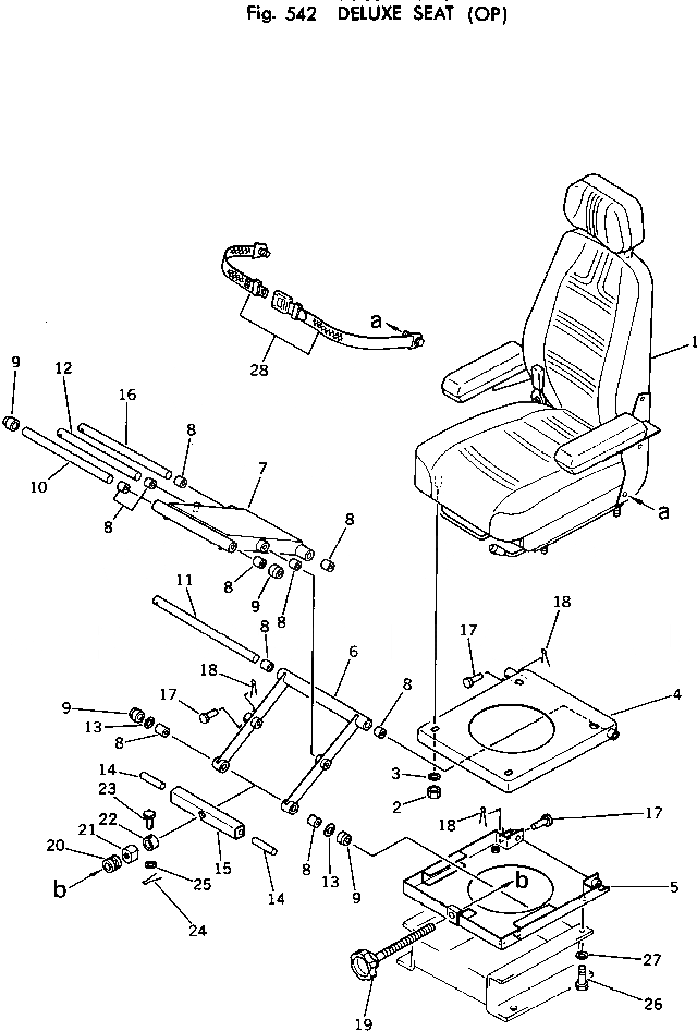 Схема запчастей Komatsu PC100-2 - DELUXE СИДЕНЬЕ ОСНОВНАЯ РАМА И КАБИНА