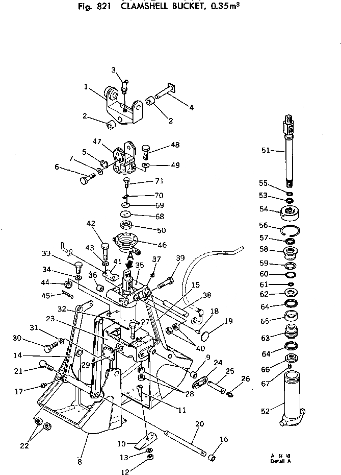 Схема запчастей Komatsu PC100-2 - ГРЕЙФЕРН. КОВШ¤ .M ОПЦИОННЫЕ КОМПОНЕНТЫ