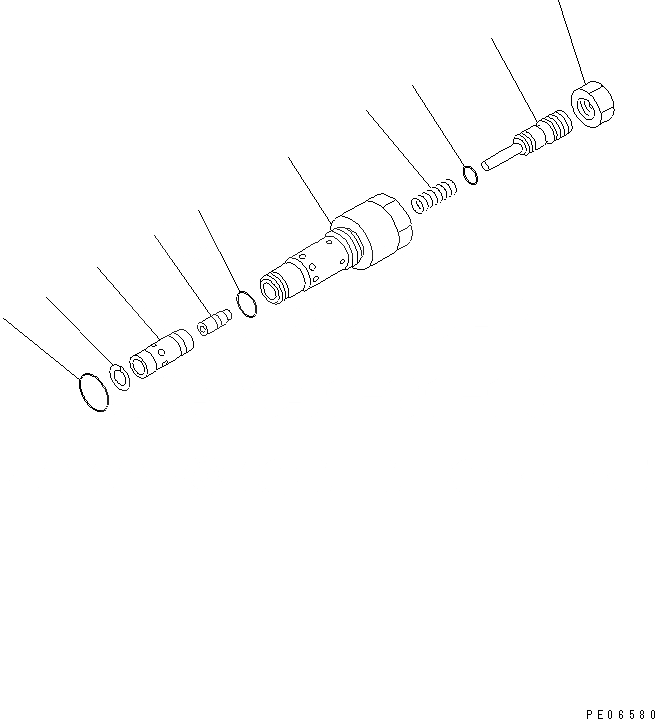 Схема запчастей Komatsu PC100-5 - ГИДР. НАСОС. (РАЗГРУЗ. КЛАПАН) (/) УПРАВЛ-Е РАБОЧИМ ОБОРУДОВАНИЕМ
