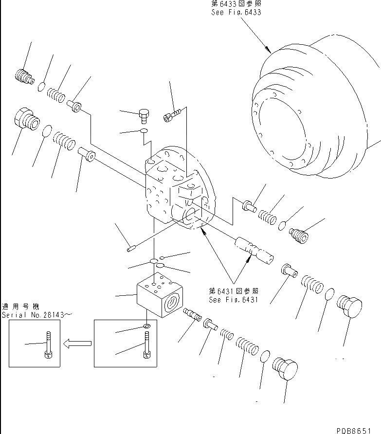 Схема запчастей Komatsu PC100-5 - МОТОР ХОДА (/) УПРАВЛ-Е РАБОЧИМ ОБОРУДОВАНИЕМ