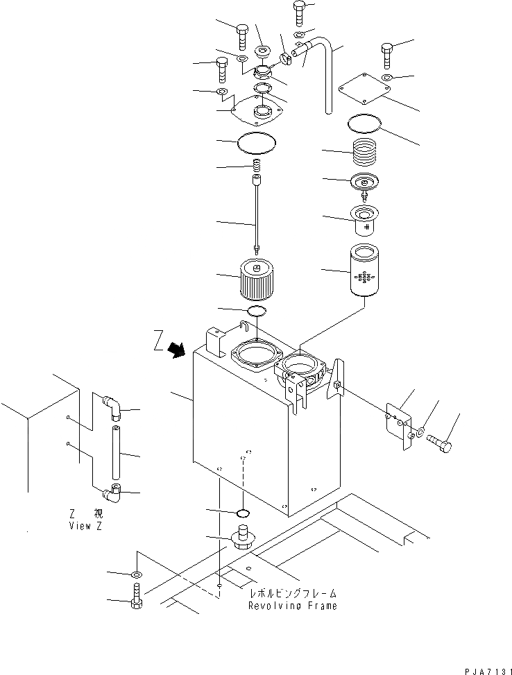 Схема запчастей Komatsu PC100-6 - ГИДР. БАК.(№-999) ГИДРАВЛИКА