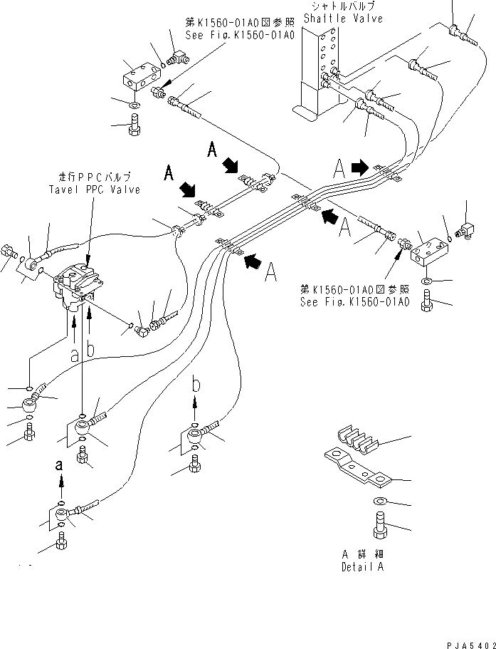 Схема запчастей Komatsu PC100-6 - ПОЛ (P.P.C. ХОД ТРУБЫ)(№-9) КАБИНА ОПЕРАТОРА И СИСТЕМА УПРАВЛЕНИЯ