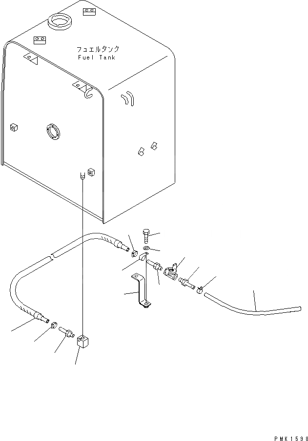 Схема запчастей Komatsu PC100-6 - ТОПЛИВН. ВОЗВРАТН. ЛИНИЯ (УДАЛЕНН.)(№-) ТОПЛИВН. БАК. AND КОМПОНЕНТЫ
