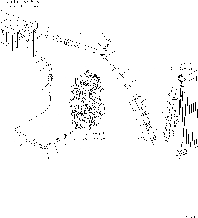 Схема запчастей Komatsu PC100-6 - ЛИНИЯ МАСЛООХЛАДИТЕЛЯ(DUST ЗАЩИТА СПЕЦ-Я.)(№89-) ГИДРАВЛИКА