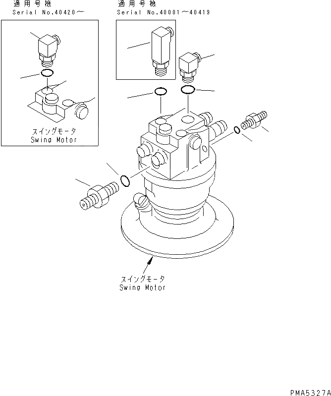 Схема запчастей Komatsu PC100-6 - ЛИНИЯ ПОВОРОТА ГИДРАВЛИКА